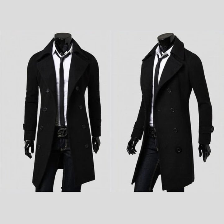 Mens Relaxed Fit Classic Ribbed Cuff Coat