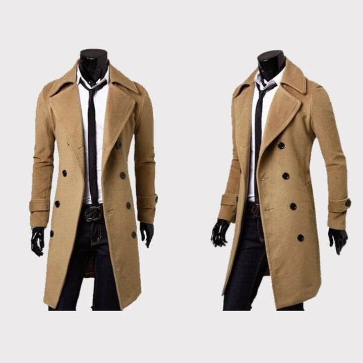 Mens Relaxed Fit Classic Ribbed Cuff Coat