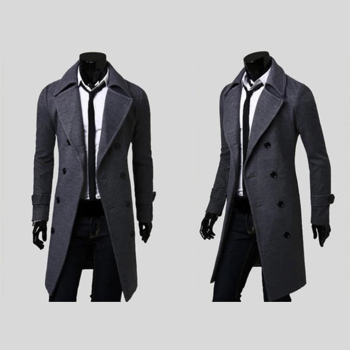 Mens Relaxed Fit Classic Ribbed Cuff Coat