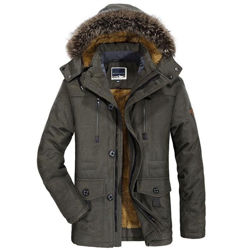 Mens Hooded Zip Front Parka
