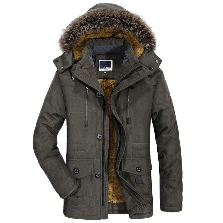 Mens Hooded Zip Front Parka