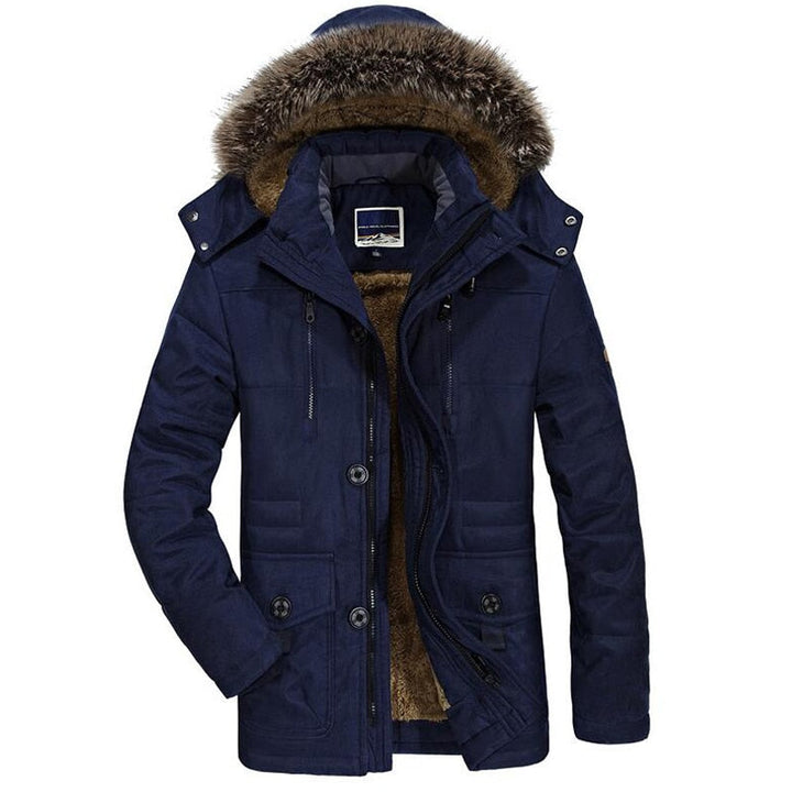 Mens Hooded Zip Front Parka