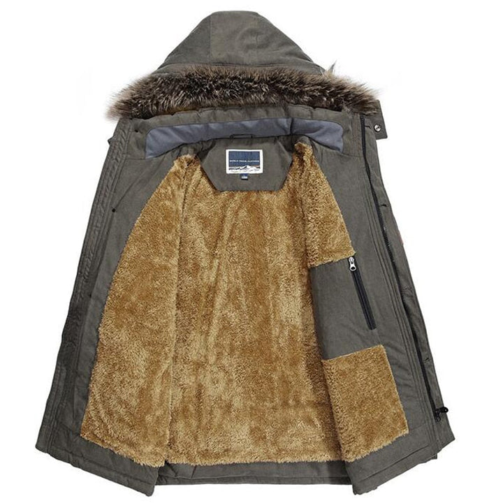 Mens Hooded Zip Front Parka