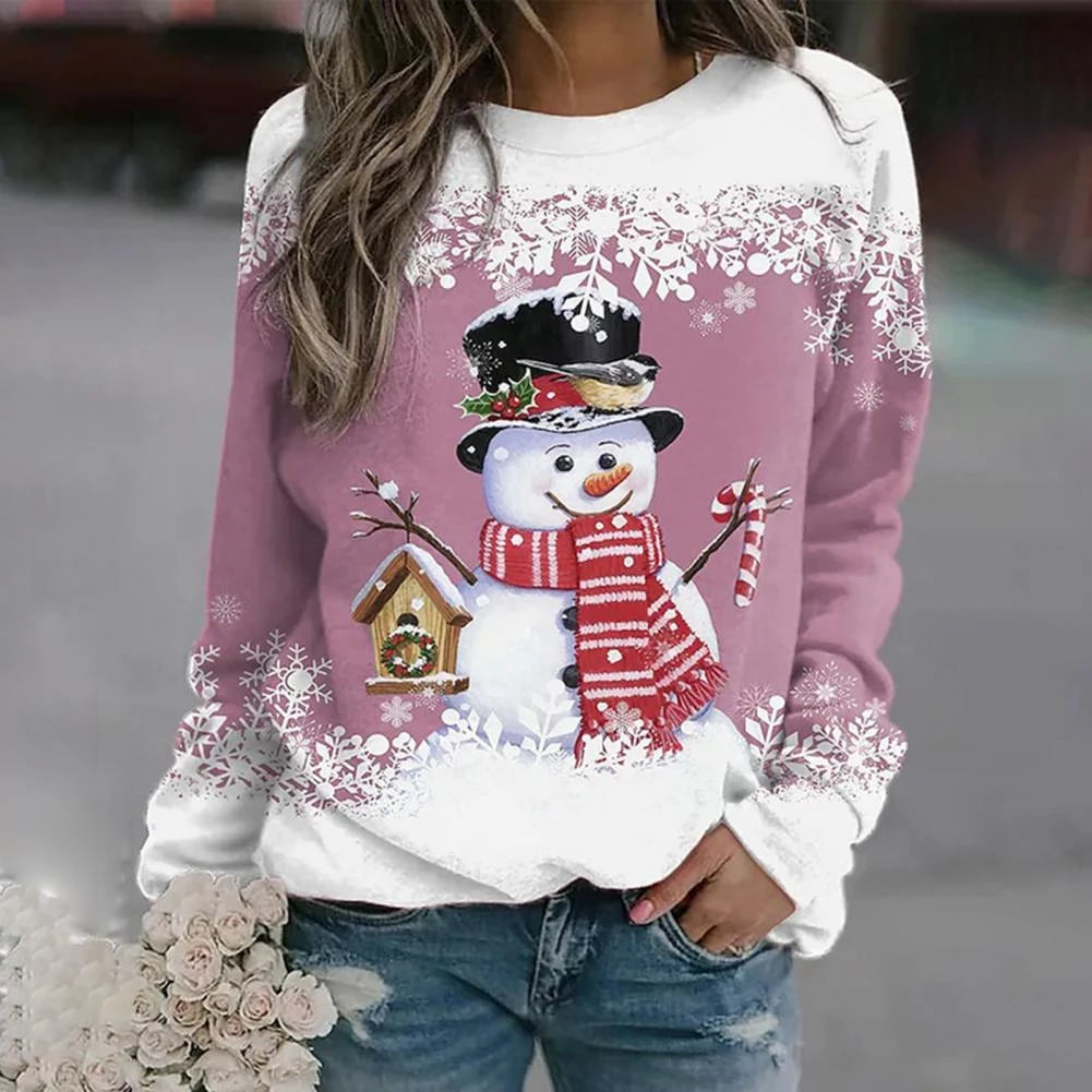 Womens Snowman Knit Christmas Jumper