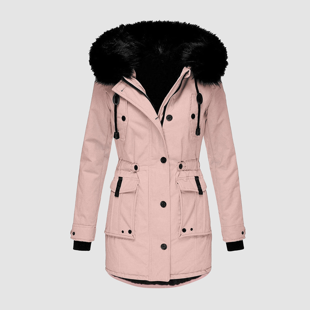 Womens Waterproof Faux Fur Hood Parka