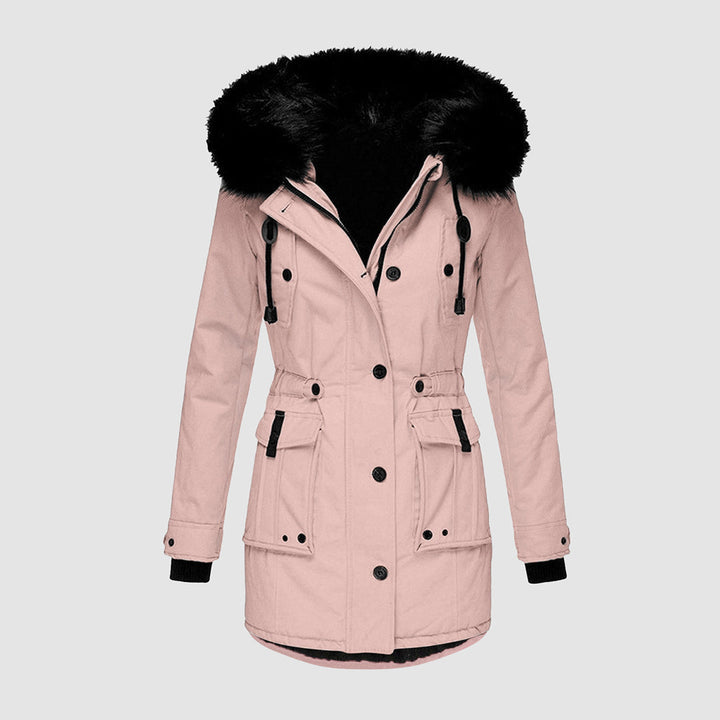 Womens Waterproof Faux Fur Hood Parka
