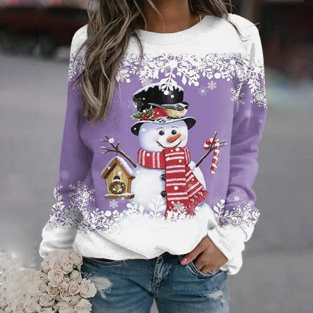 Womens Snowman Knit Christmas Jumper