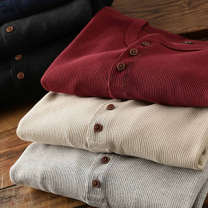 Mens Long Sleeve Ribbed Cuff Everyday Shirt