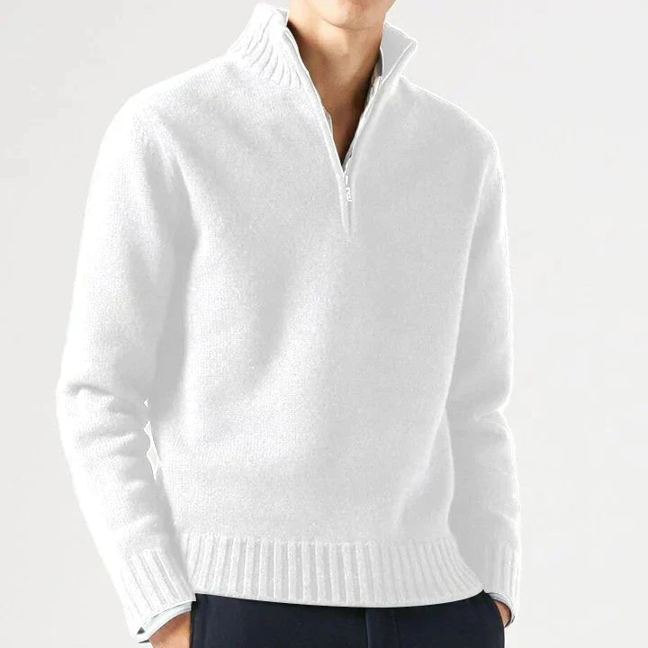 Mens Knitted Zip Front Everyday Sweater