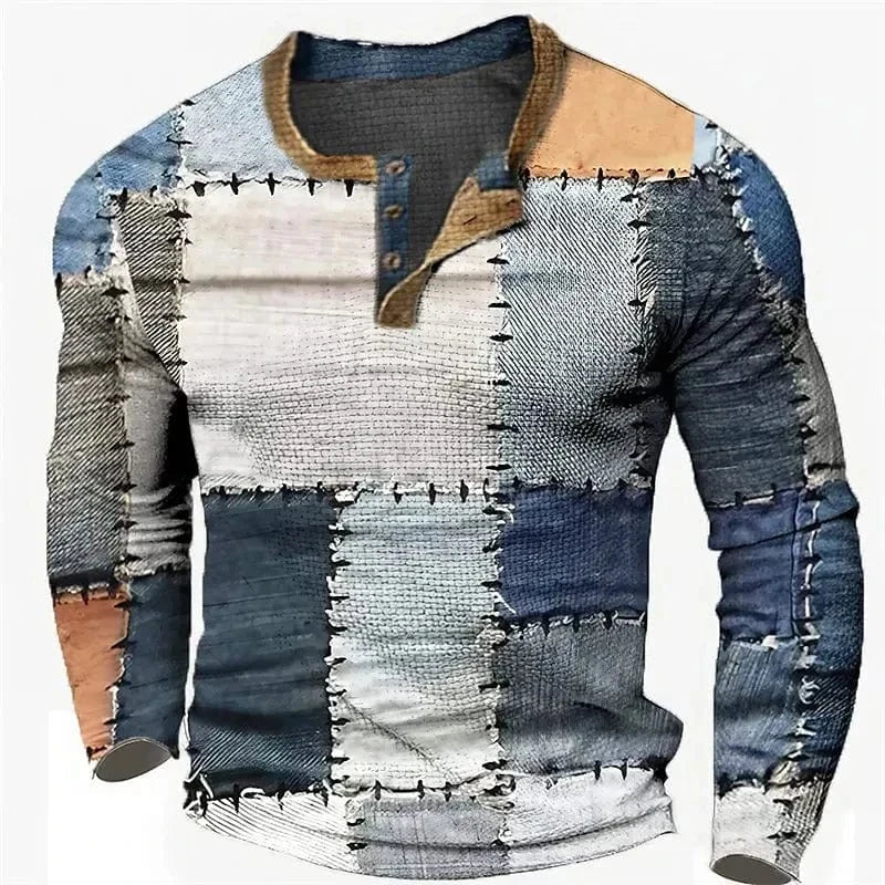 Mens Long Sleeve Ribbed Cuff Everyday Patch Pocket Shirt