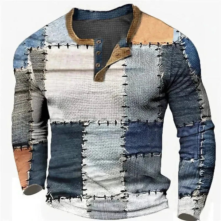 Mens Long Sleeve Ribbed Cuff Everyday Patch Pocket Shirt