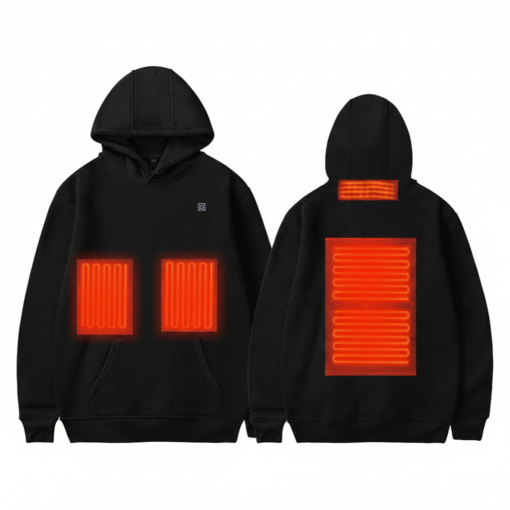 Mens Heated Fleece Lined Hoodie