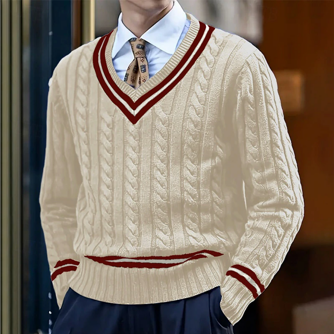 Mens Slim Fit V Neck Layering Jumper