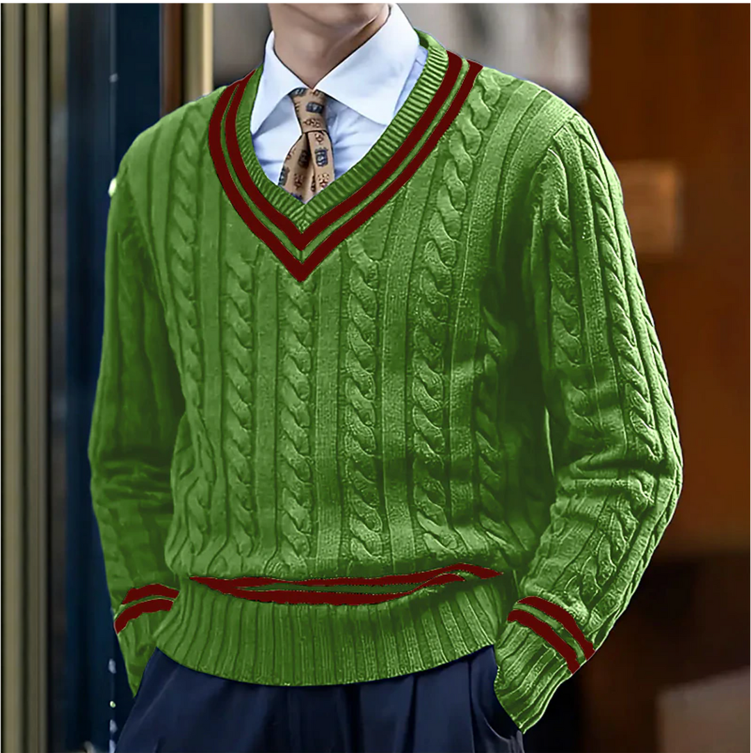 Mens Slim Fit V Neck Layering Jumper