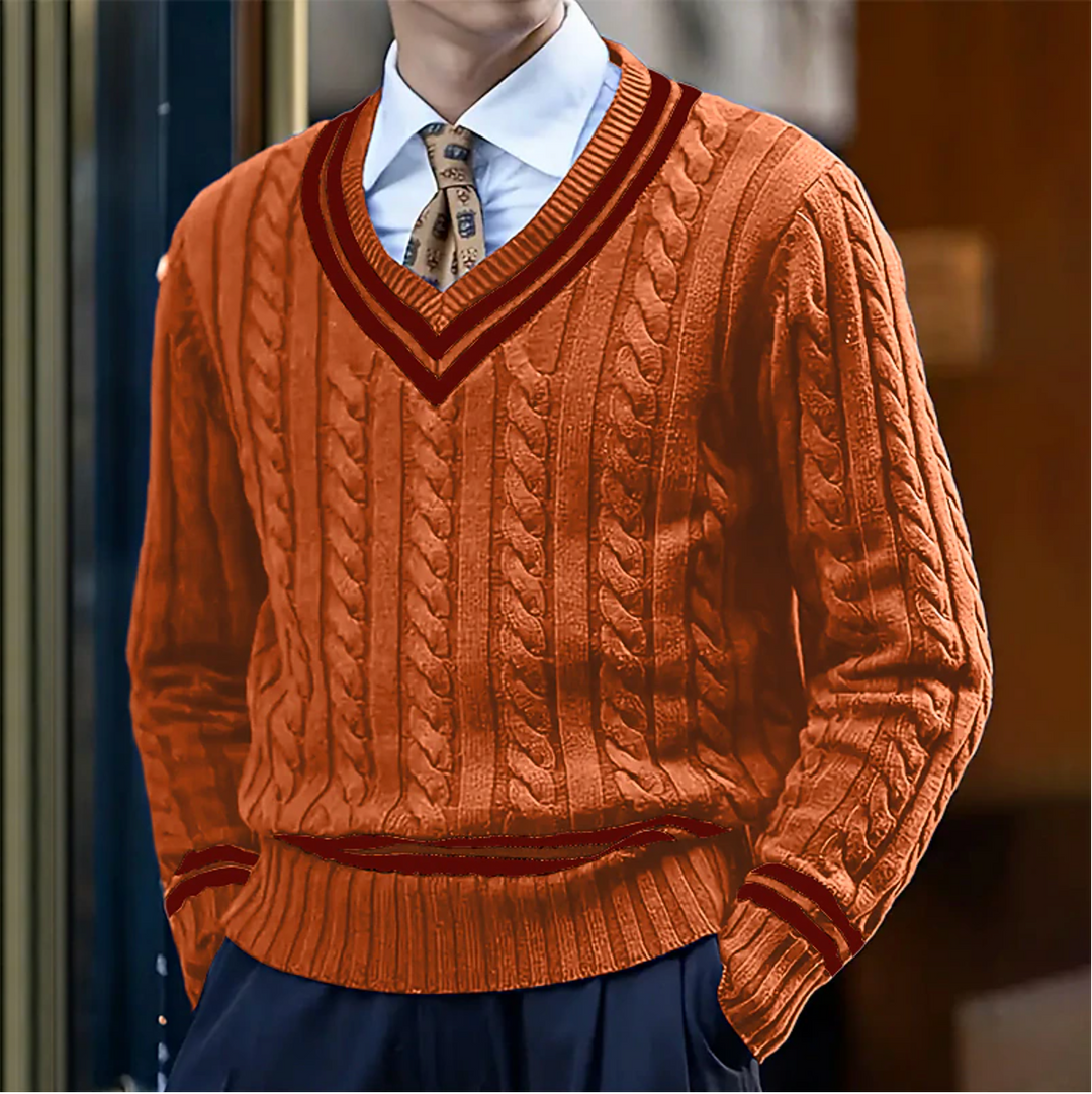 Mens Slim Fit V Neck Layering Jumper