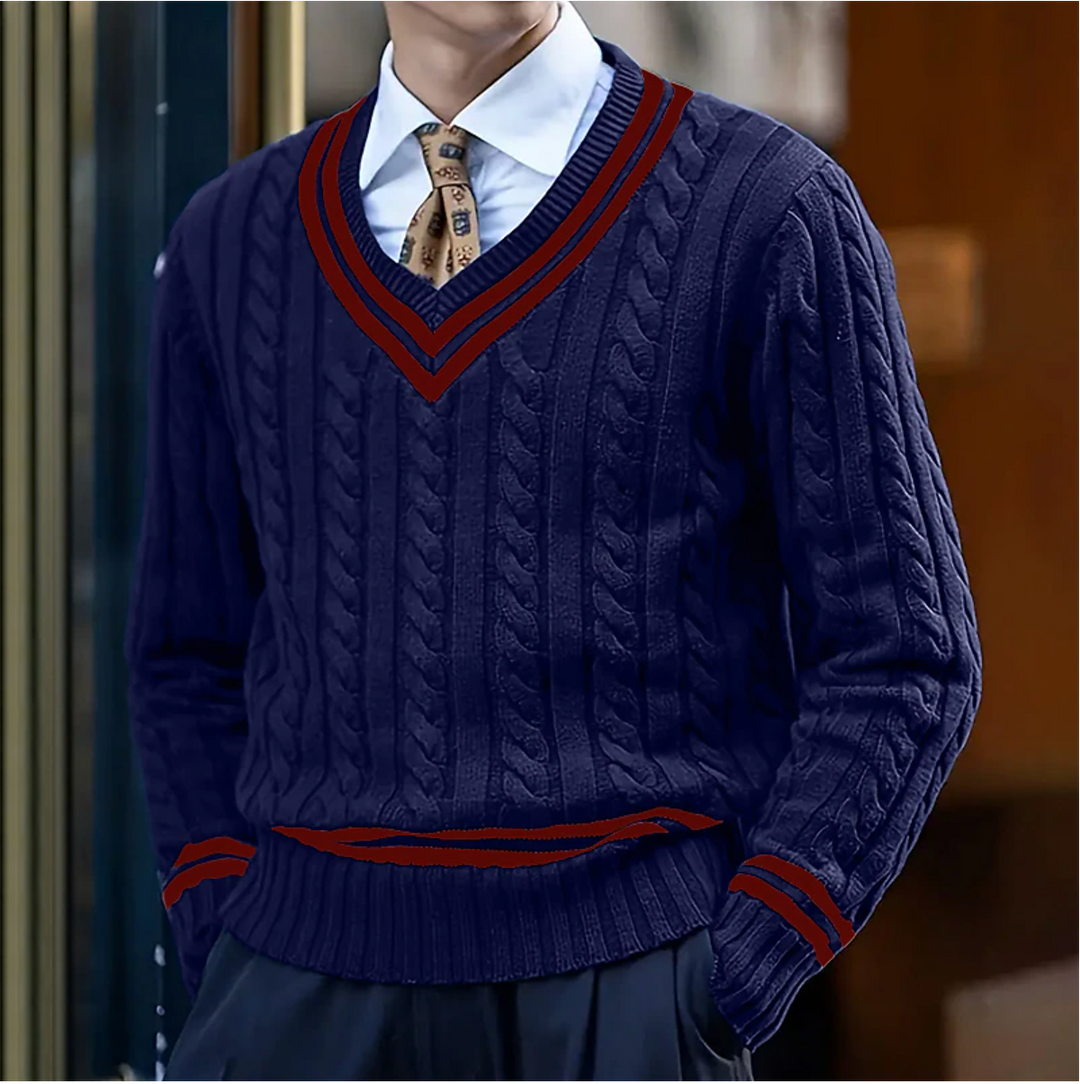 Mens Slim Fit V Neck Layering Jumper