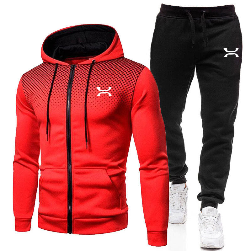 Mens Hooded Zip Front Relaxed Fit Tracksuit