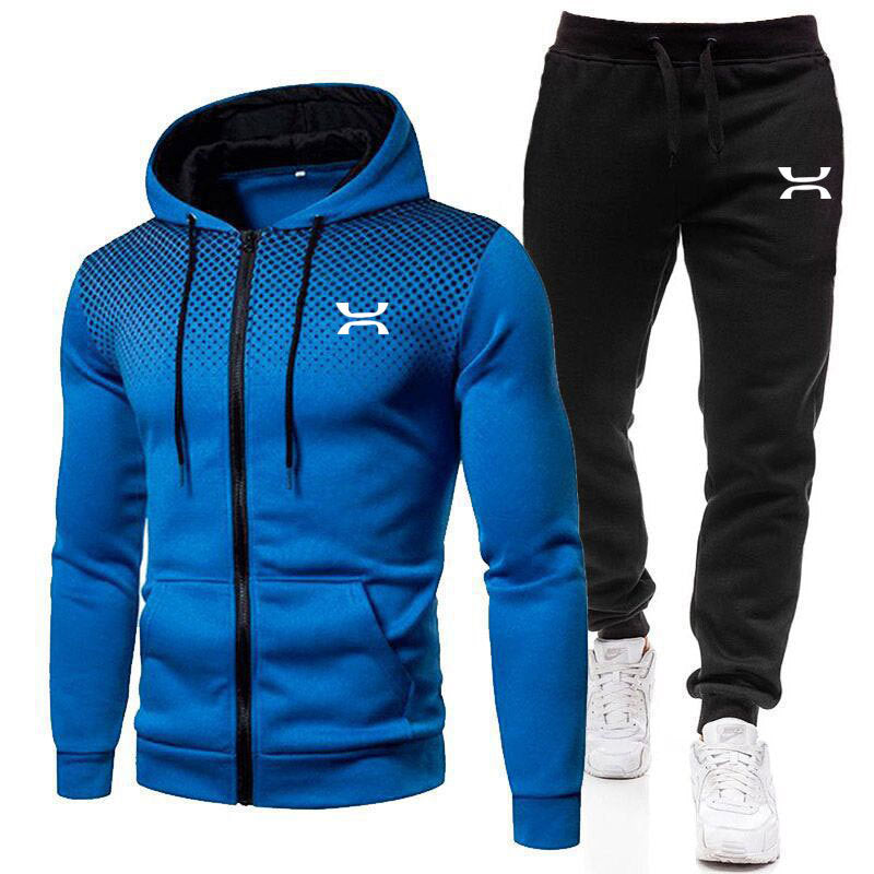 Mens Hooded Zip Front Relaxed Fit Tracksuit