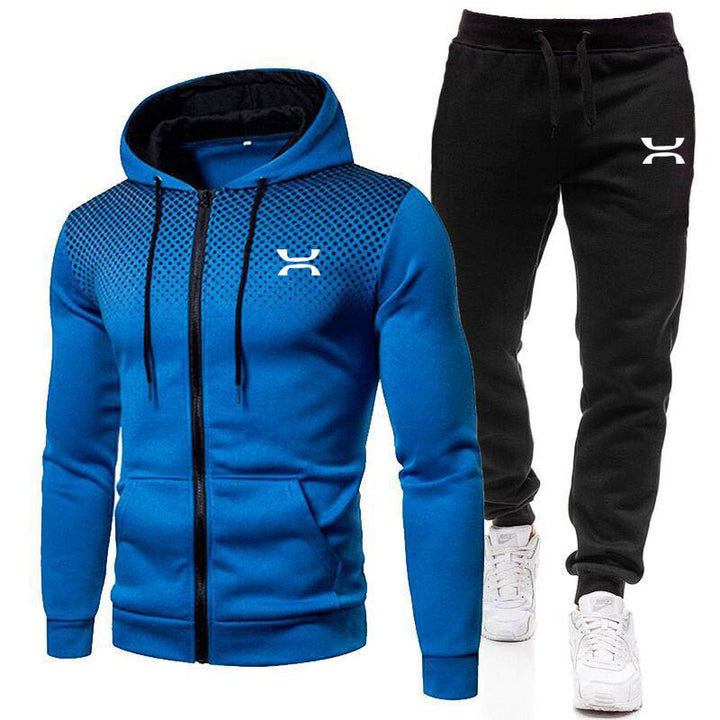 Mens Hooded Zip Front Relaxed Fit Tracksuit