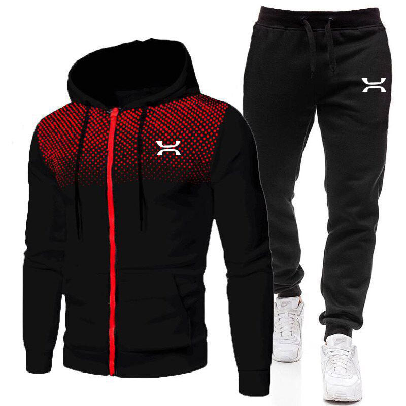 Mens Hooded Zip Front Relaxed Fit Tracksuit
