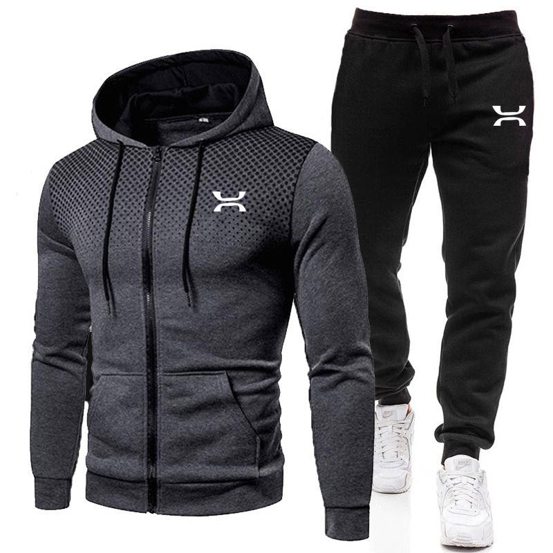 Mens Hooded Zip Front Relaxed Fit Tracksuit