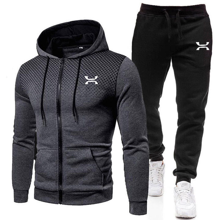 Mens Hooded Zip Front Relaxed Fit Tracksuit
