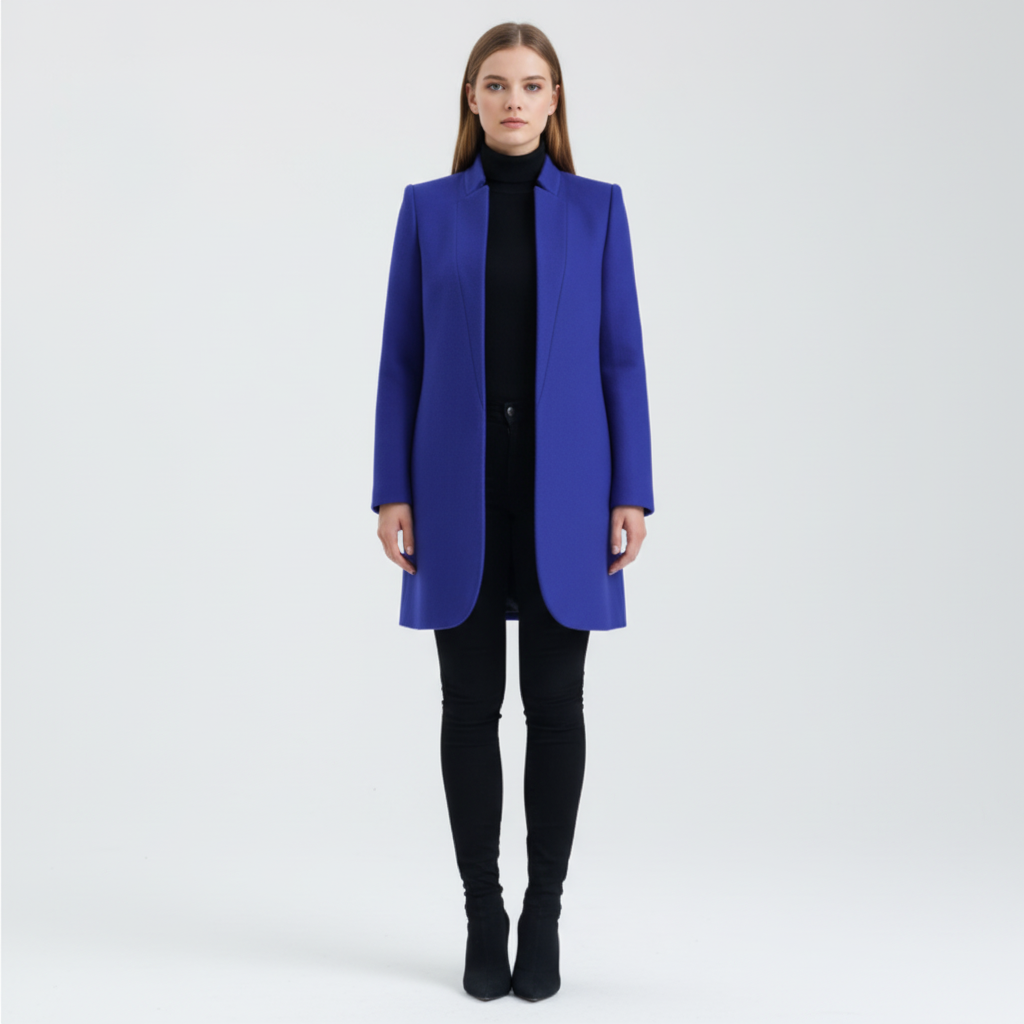 Womens Wool Blend Stand Collar Coat