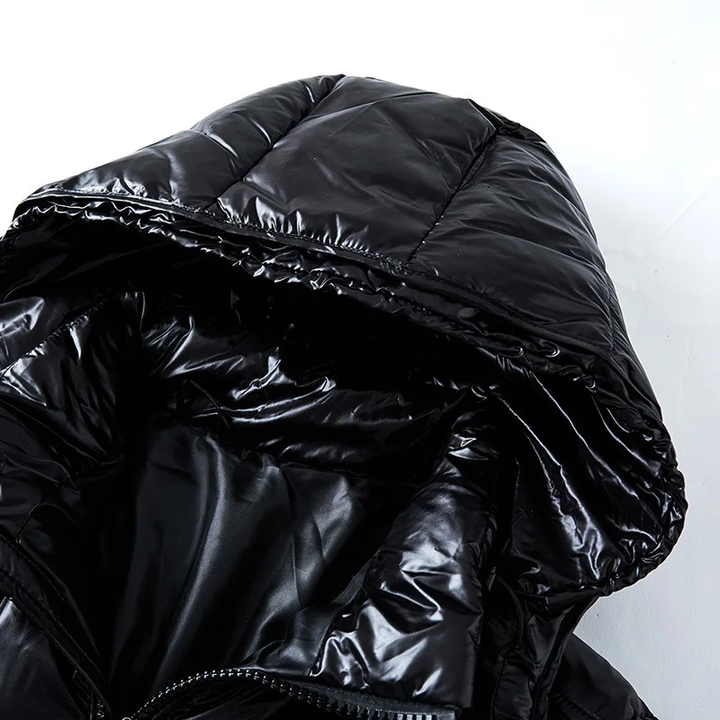 Mens Hooded Zip Front Quilted Coat