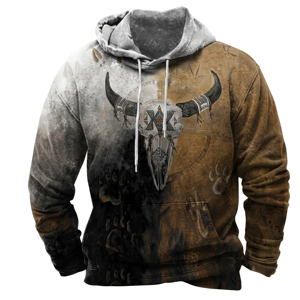 Mens Longline Ribbed Cuff Everyday Hoodie