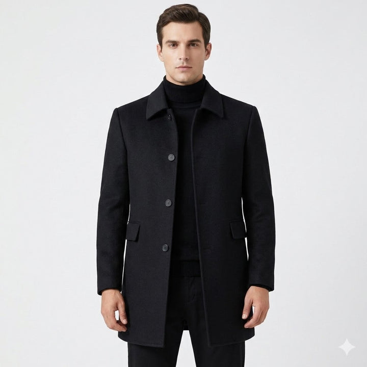 Mens Knitted Casual Ribbed Cuff Coat