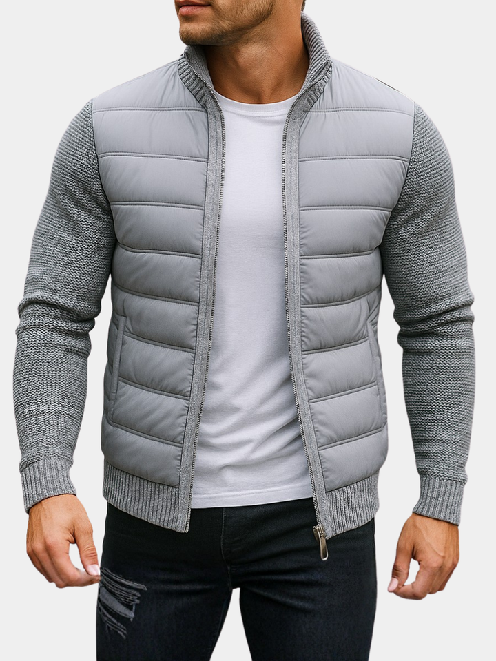 Mens Quilted Knit Sleeve Padded Jacket