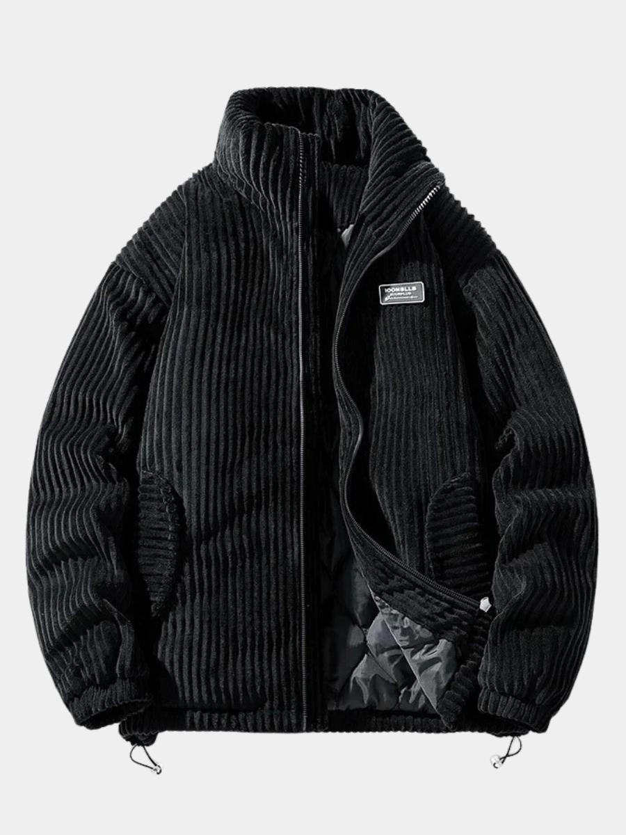 Mens Quilted Knitted Ribbed Cuff Jacket