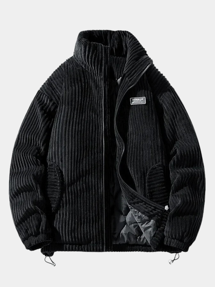 Mens Quilted Knitted Ribbed Cuff Jacket