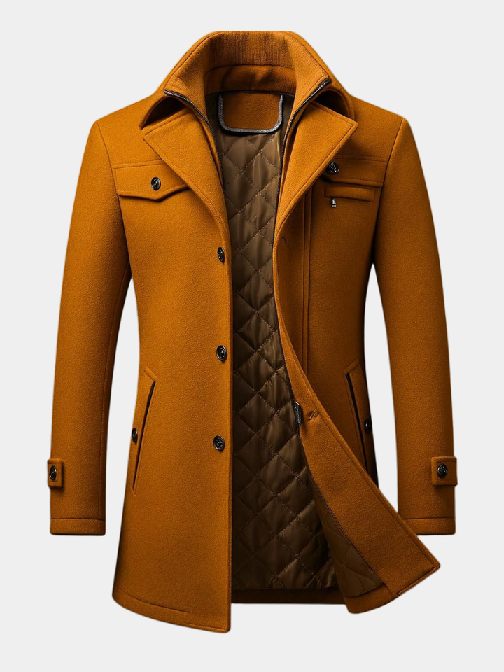 Mens Wool Overcoat With Quilted Lining