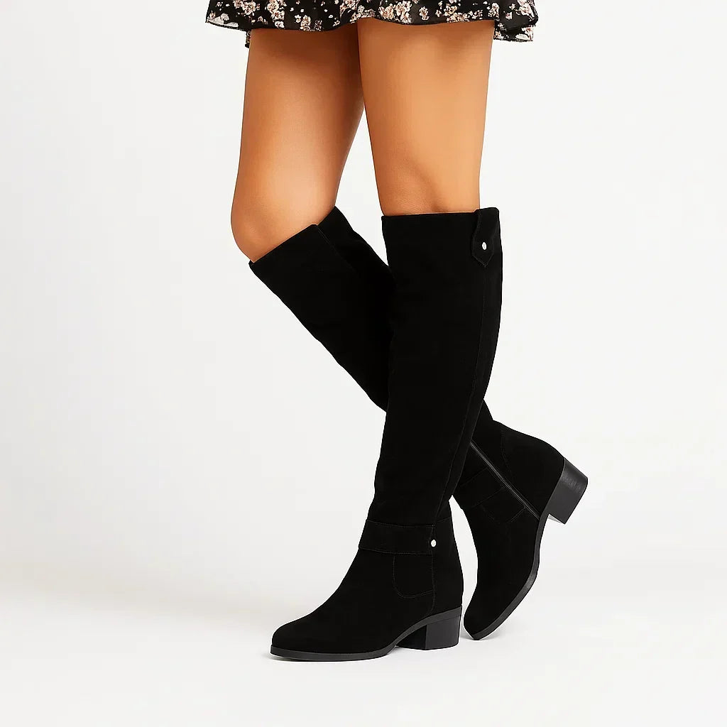 Womens Faux Suede Zip Front Boots