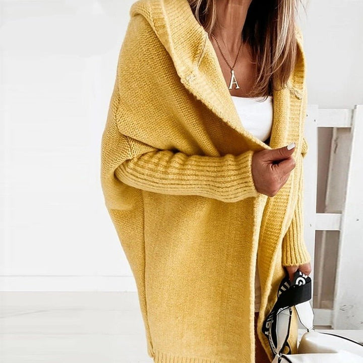 Womens Oversized Warm Hooded Cardigan