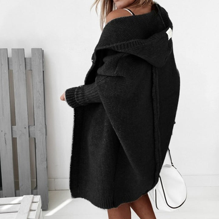 Womens Oversized Warm Hooded Cardigan