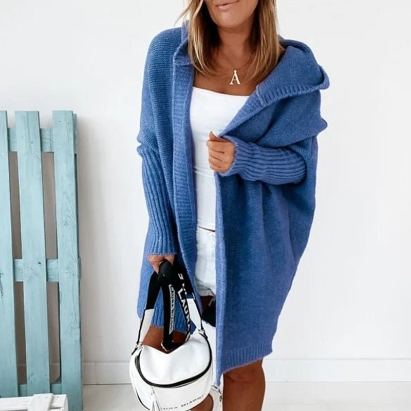 Womens Oversized Warm Hooded Cardigan