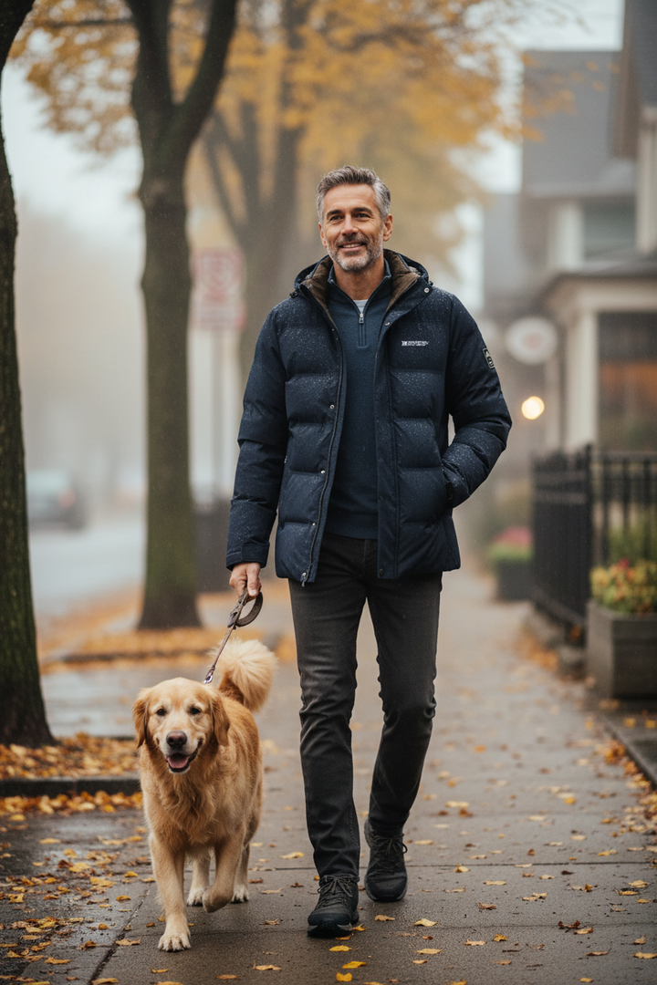 Mens Hooded Zip Front Parka