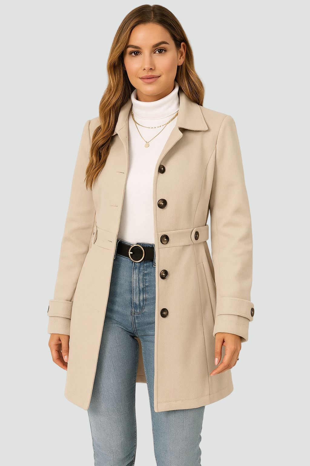 Womens Belted Trench Coat