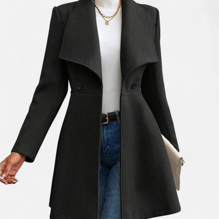 Womens Lined Lapel Wool Winter Coat