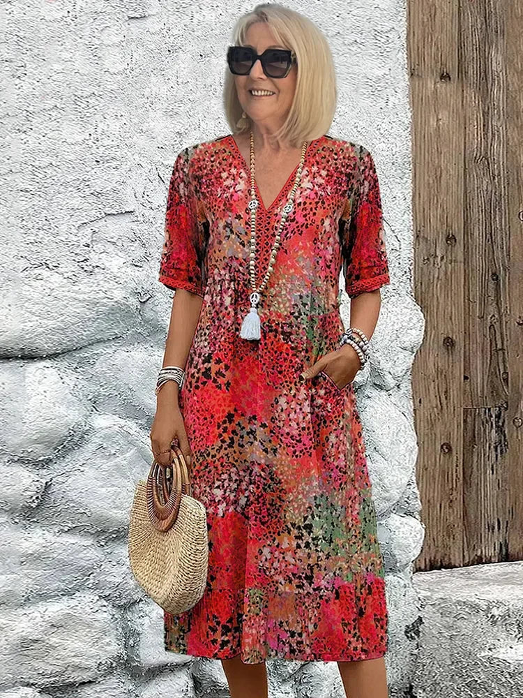Lina™ | Lightweight Dress with V-Neck