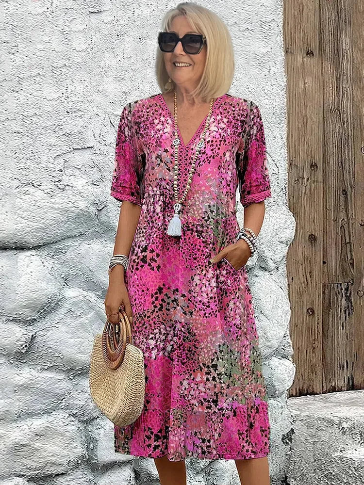 Lina™ | Lightweight Dress with V-Neck