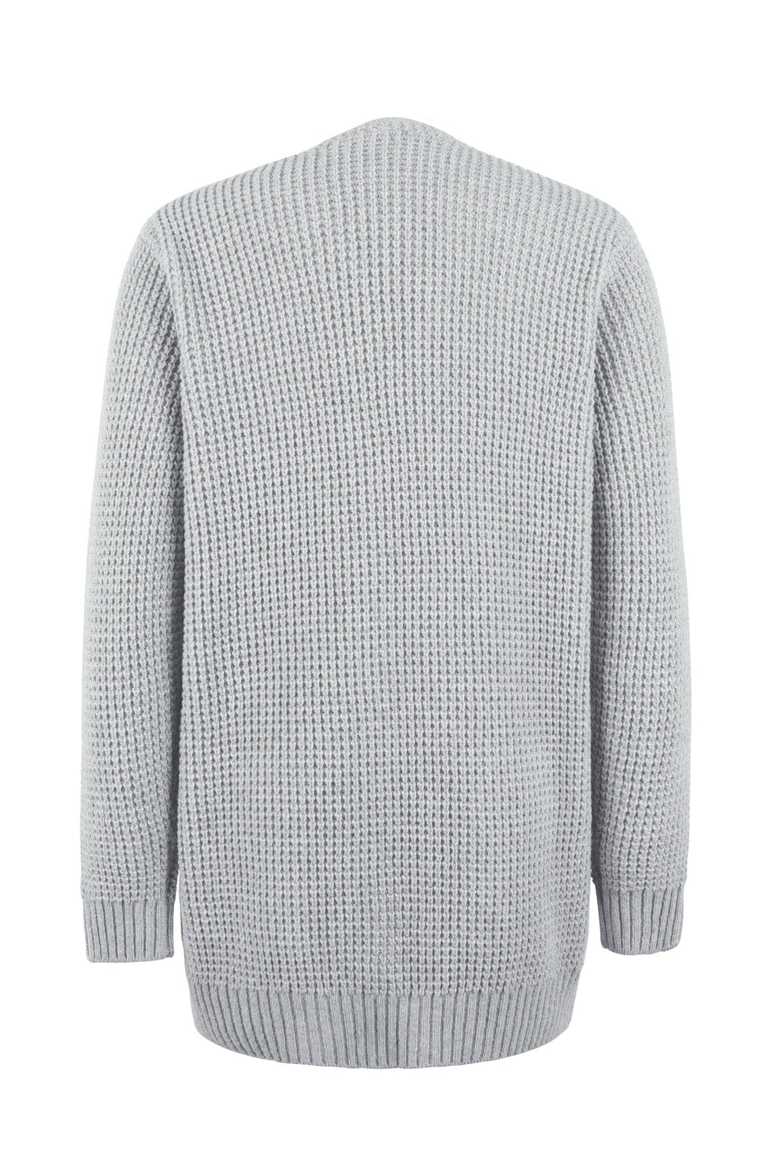 Womens Waffle Knit Open Front Long Cardigan