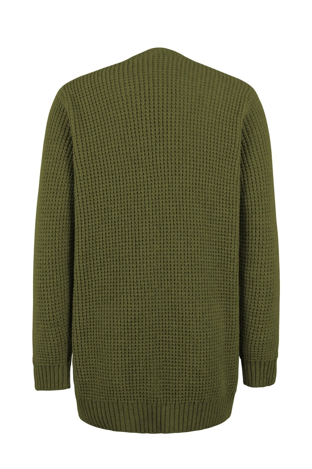 Womens Waffle Knit Open Front Long Cardigan