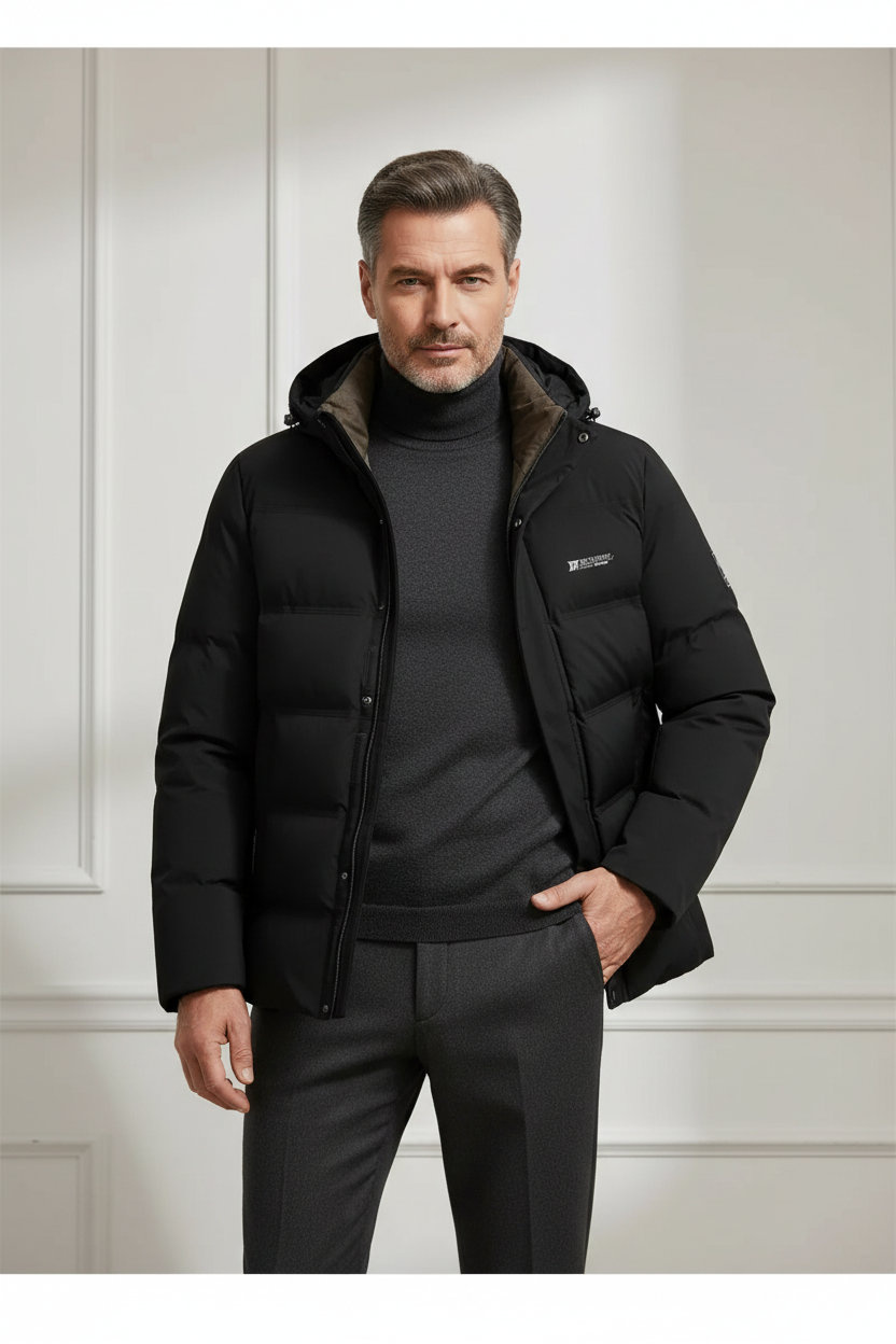 Mens Hooded Zip Front Parka