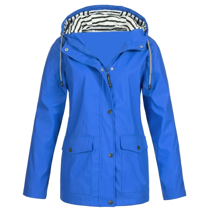 Womens Hooded Zip Front Water Resistant Jacket