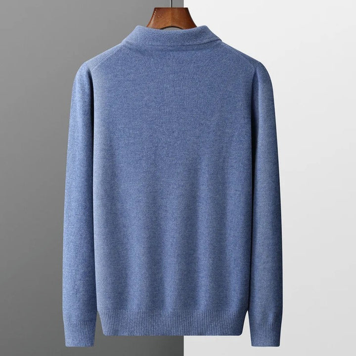 Mens Cashmere Polo Collar Knit Jumper