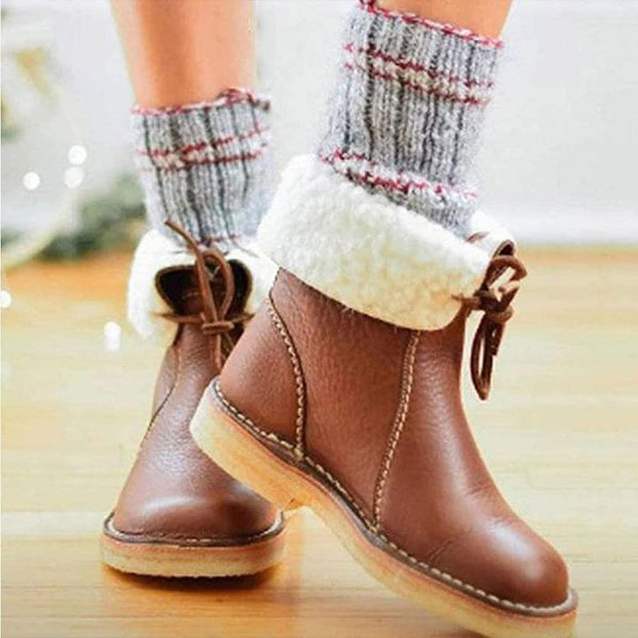 Womens Zip Front Waterproof Winter Boots