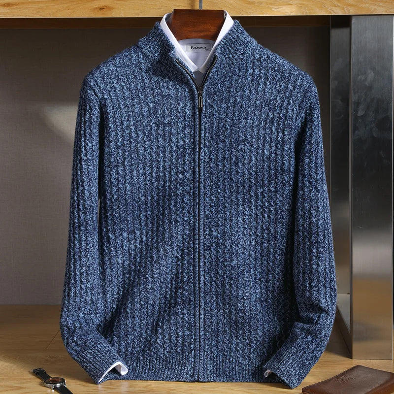 Mens Zip Front Everyday Regular Fit Cardigan